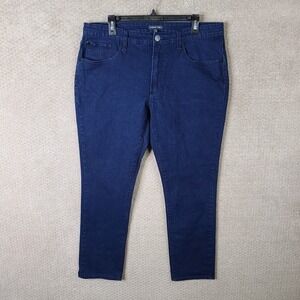 Zachary Prell Jeans Mens 36x30 Blue Slim Straight Dark Wash Denim Cotton Stretch